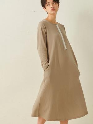 マタニティ パジャマ・ルームウェア|接結ガーゼAラインワンピースネグリジェ　マタニティ・授乳パジャマ|モカブラウン