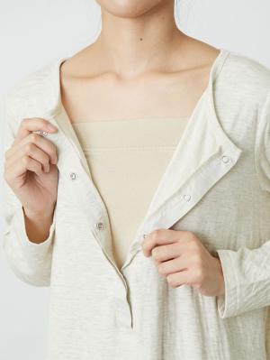 マタニティ パジャマ・ルームウェア|接結ガーゼAラインワンピースネグリジェ　マタニティ・授乳パジャマ