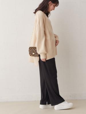 マタニティ パンツ|ストレッチリブフレアパンツ マタニティ・産後【出産後も長く使える】|ブラック