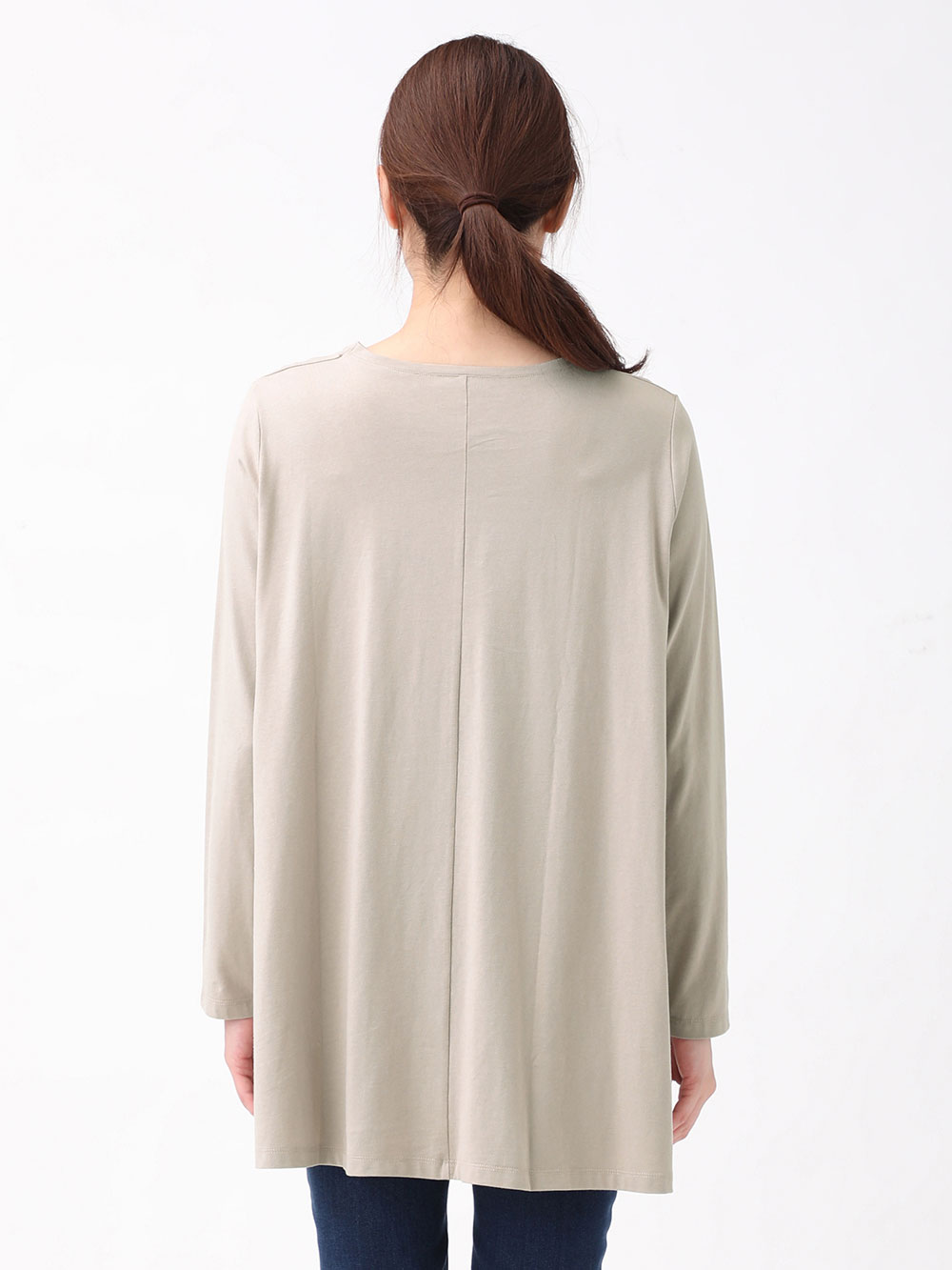 マタニティ トップス|綿100% AラインフレアTシャツ マタニティ・授乳服【出産後も長く使える】
