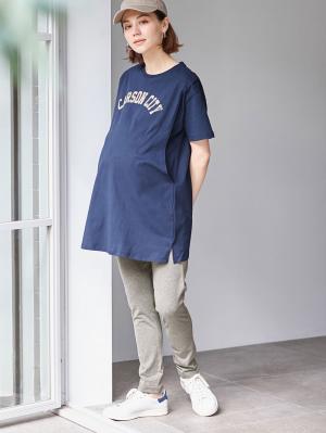 マタニティレッグウェア|らくちんゆったりストレッチレギンス マタニティ・産後【出産後も長く使える】|チャコール