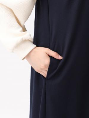 マタニティ ワンピース|Vネックポンチフレアージャンパースカート　マタニティ・授乳服【出産後も長く使える】