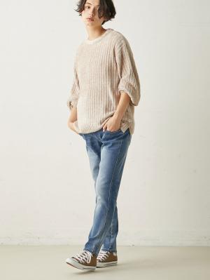 マタニティ パンツ|P・パンツスリムテーパードデニム　マタニティ|ブルー