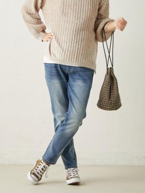 マタニティ パンツ|P・パンツスリムテーパードデニム　マタニティ|ブルー