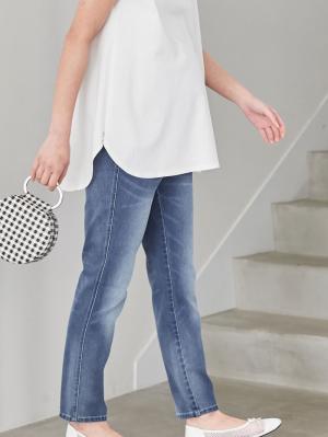 P・パンツスリムテーパードデニム　マタニティ10094