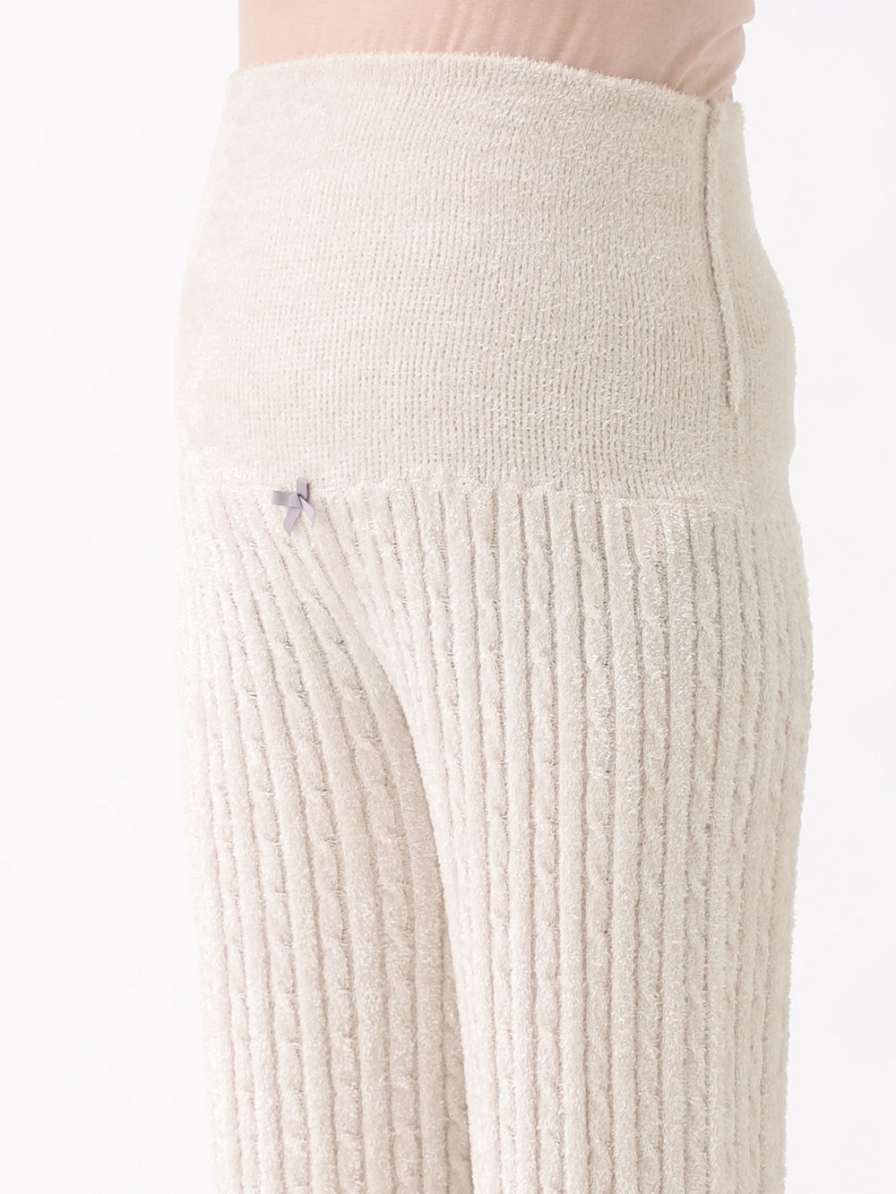 マタニティ パンツ|ふんわりフェザーニットケーブル編みロングパンツ　マタニティ・産後【出産後も長く使える】