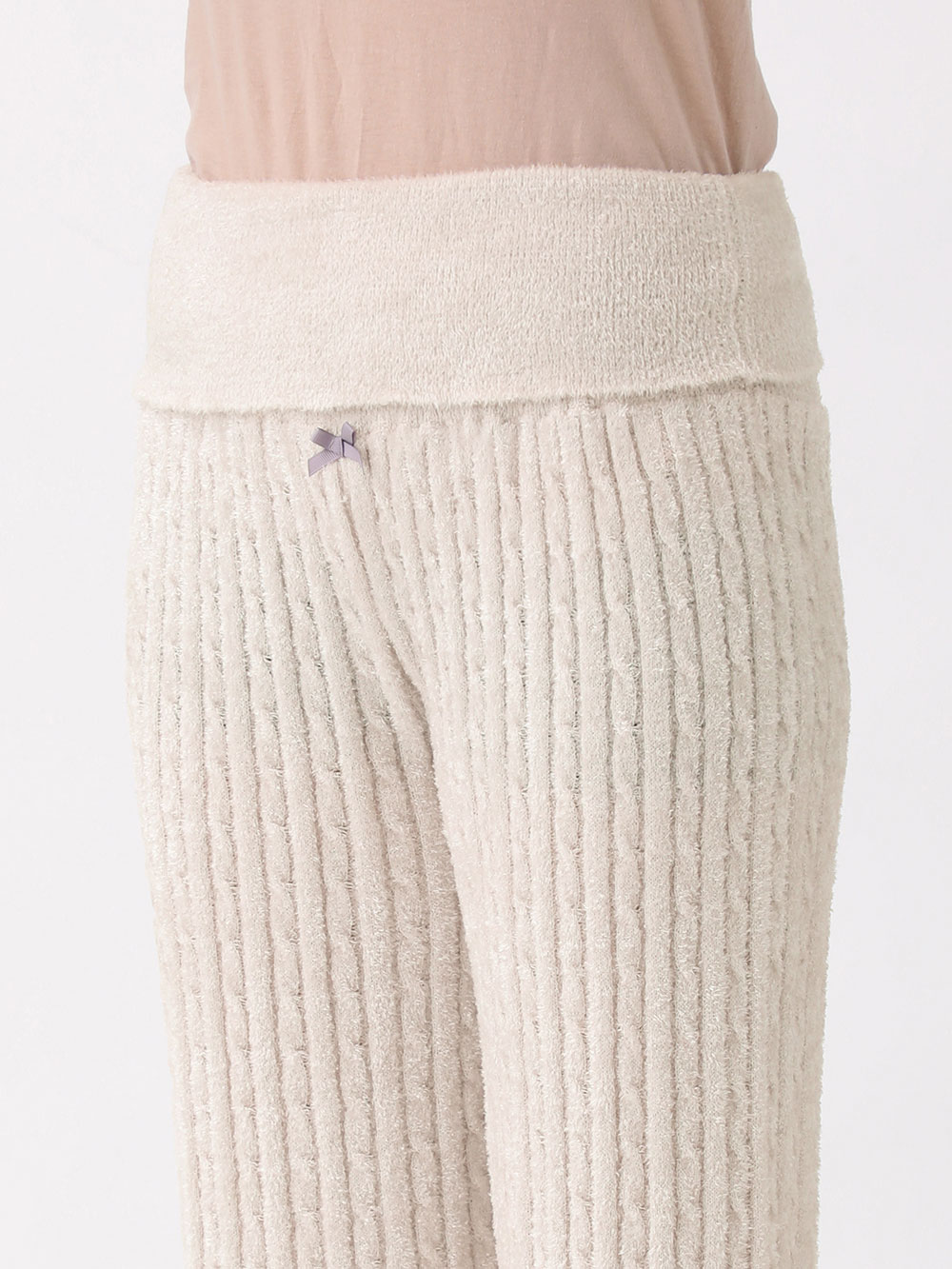 マタニティ パンツ|ふんわりフェザーニットケーブル編みロングパンツ　マタニティ・産後【出産後も長く使える】