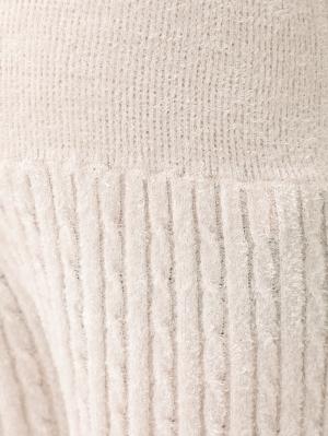 マタニティ パンツ|ふんわりフェザーニットケーブル編みロングパンツ　マタニティ・産後【出産後も長く使える】