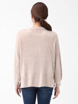 マタニティ トップス|ふんわりフェザーニットリブ編みサイドボタンプルオーバー マタニティ・授乳服【出産後も長く使える】