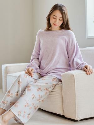 マタニティ トップス|ふんわりフェザーニットサイドボタンプルオーバー　マタニティ・授乳服【出産後も長く使える】|ラベンダー