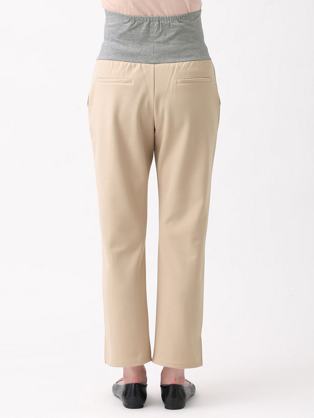 マタニティ パンツ|裏起毛ストレッチジョーゼットストレートパンツ　マタニティ・産後【出産後も長く使える】