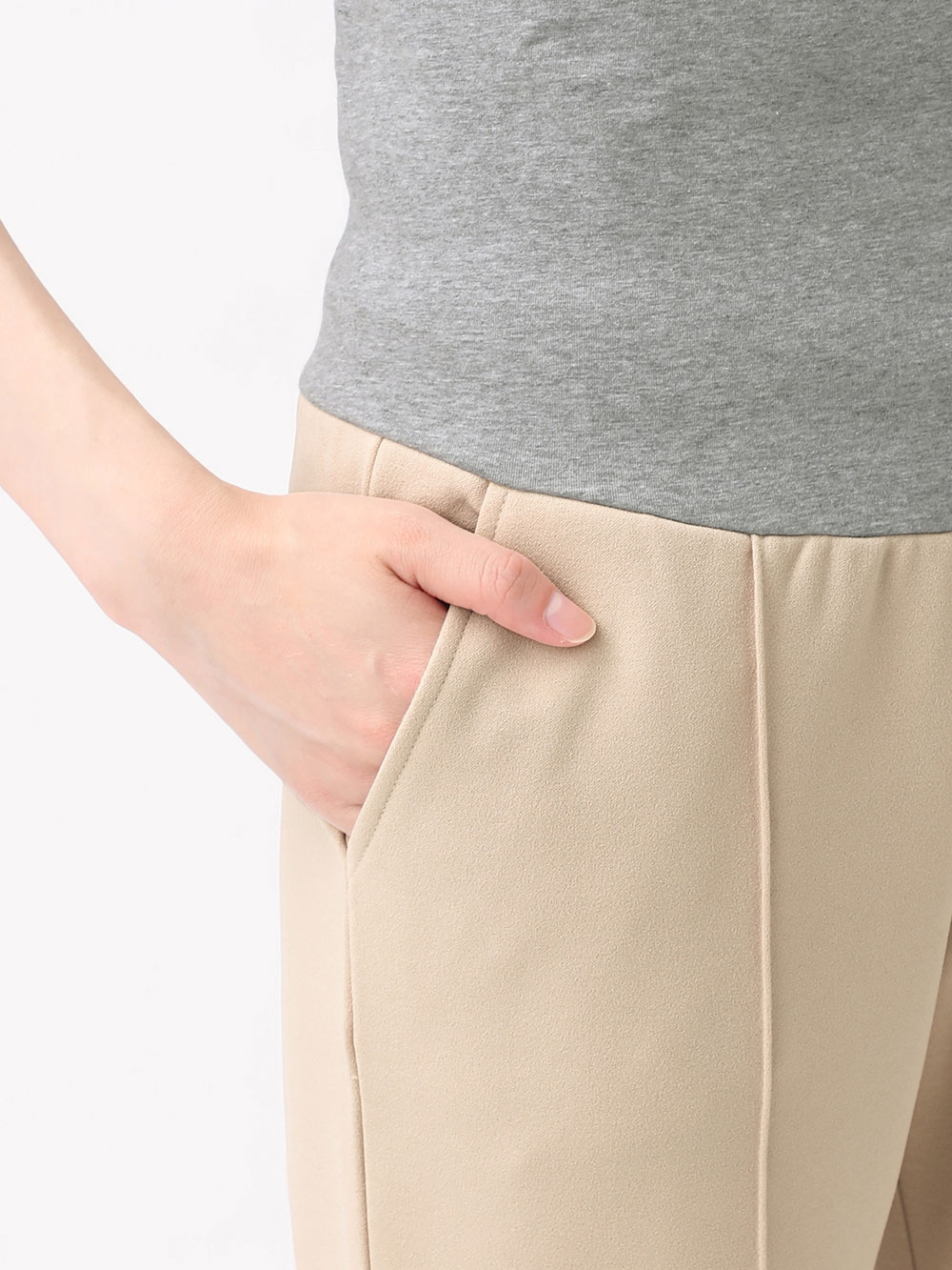 マタニティ パンツ|裏起毛ストレッチジョーゼットストレートパンツ　マタニティ・産後【出産後も長く使える】