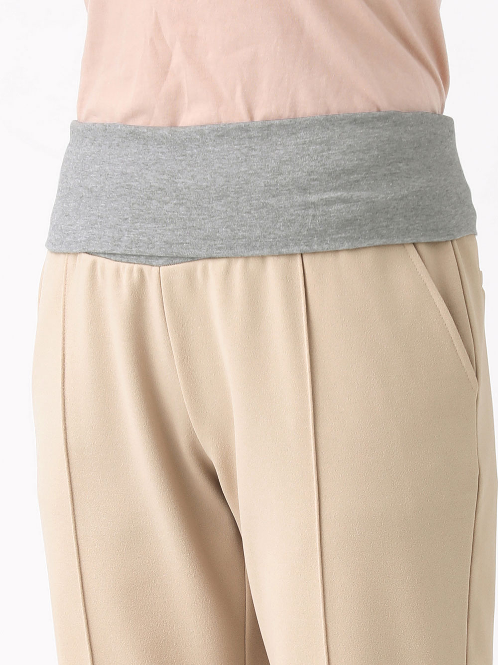 マタニティ パンツ|裏起毛ストレッチジョーゼットストレートパンツ　マタニティ・産後【出産後も長く使える】