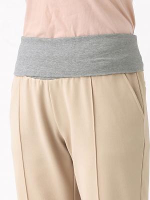 マタニティ パンツ|裏起毛ストレッチジョーゼットストレートパンツ　マタニティ・産後【出産後も長く使える】