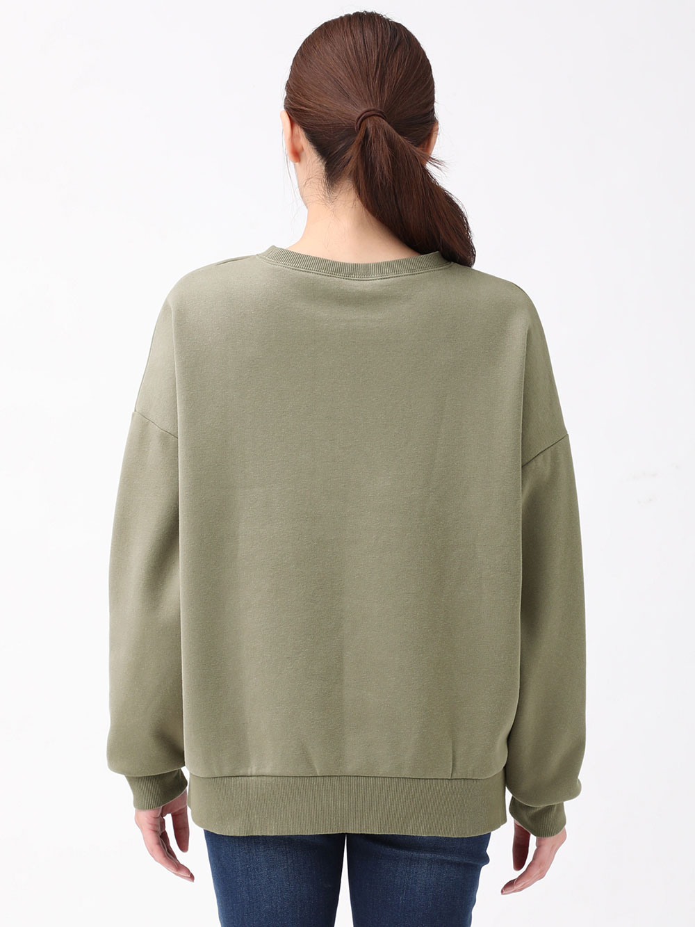 マタニティ トップス|ミニ裏毛裏起毛ボリュームスリーブロゴBIGスウェット　マタニティ・授乳服【出産後も長く使える】