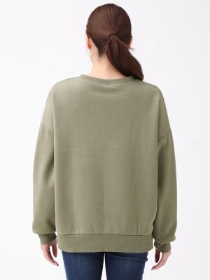 マタニティ トップス|ミニ裏毛裏起毛ボリュームスリーブロゴBIGスウェット　マタニティ・授乳服【出産後も長く使える】