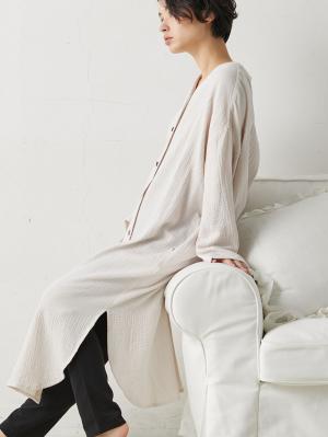 【セット】ぷくぷくダブルガーゼＶネックワンピ＆産前産後使えるレギンスパジャマ　マタニティ・授乳パジャマ【親子コーデ可】10109