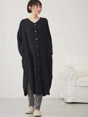 【セット】ぷくぷくダブルガーゼＶネックワンピ＆産前産後使えるレギンスパジャマ　マタニティ・授乳パジャマ【親子コーデ可】10109