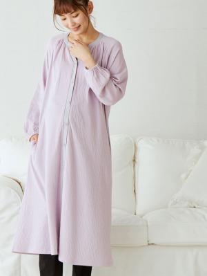 【選んでオトクな割引キャンペーン対象】接結ガーゼスリットネック前開きワンピース×産後も使えるレギンスパジャマ　マタニティ・授乳パジャマ10110