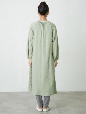 マタニティ パジャマ・ルームウェア|接結ガーゼスリットネック前開きワンピース×産後も使えるレギンスパジャマ　マタニティ・授乳パジャマ