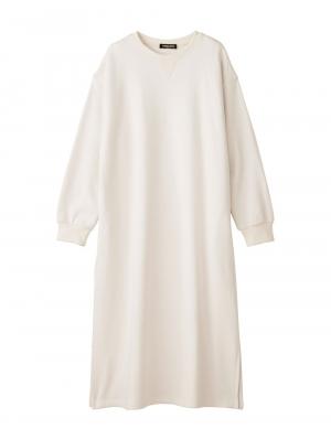 マタニティ ワンピース|【極暖】裏シャギーあったかワイドマキシワンピース　マタニティ・授乳服【出産後も長く使える】|アイスベージュ