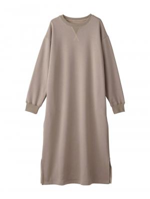 マタニティ ワンピース|【極暖】裏シャギーあったかワイドマキシワンピース　マタニティ・授乳服【出産後も長く使える】|モカベージュ