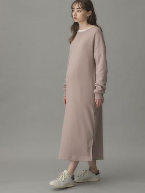 マタニティ ワンピース|【極暖】裏シャギーあったかワイドマキシワンピース　マタニティ・授乳服【出産後も長く使える】|モカベージュ