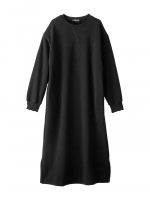 マタニティ ワンピース|【極暖】裏シャギーあったかワイドマキシワンピース　マタニティ・授乳服【出産後も長く使える】|ブラック