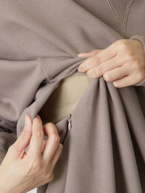 マタニティ ワンピース|【極暖】裏シャギーあったかワイドマキシワンピース　マタニティ・授乳服【出産後も長く使える】