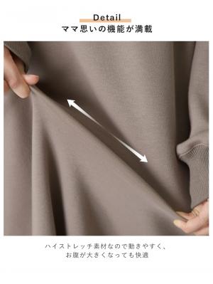 マタニティ ワンピース|【極暖】裏シャギーあったかワイドマキシワンピース　マタニティ・授乳服【出産後も長く使える】