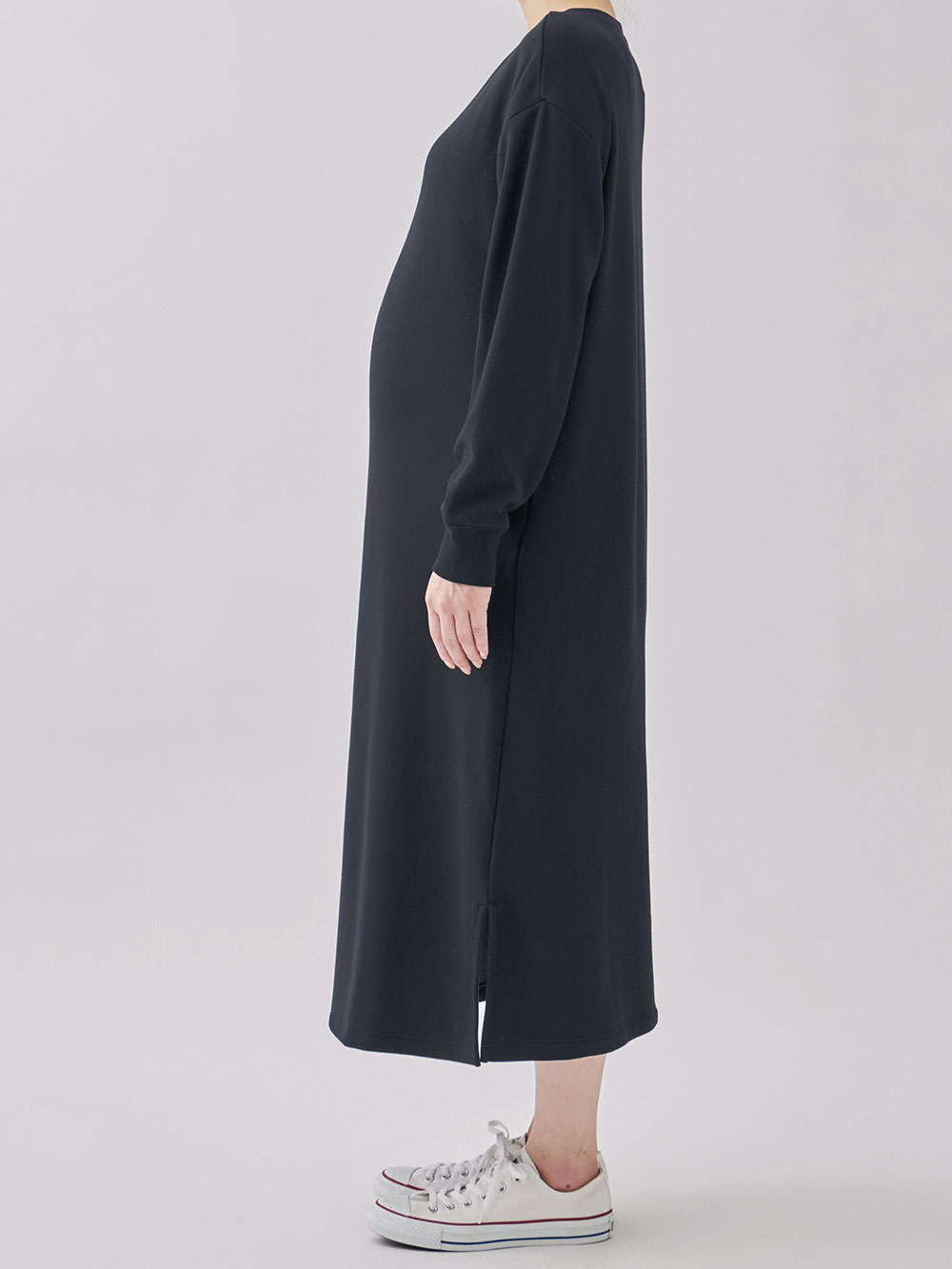 マタニティ ワンピース|【極暖】裏シャギーあったかワイドマキシワンピース　マタニティ・授乳服【出産後も長く使える】