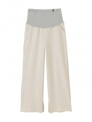マタニティ パンツ|【極暖】裏シャギーらくちんワイドパンツ マタニティ・授乳服|アイスベージュ
