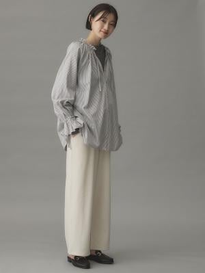 マタニティ パンツ|【極暖】裏シャギーらくちんワイドパンツ マタニティ・授乳服|アイスベージュ