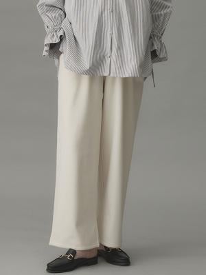 マタニティ パンツ|【極暖】裏シャギーらくちんワイドパンツ マタニティ・授乳服|アイスベージュ