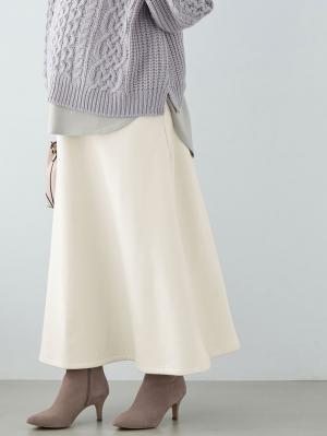 マタニティ スカート|【極暖】裏シャギーあったかフレアマキシスカート　マタニティ・授乳服【出産後も長く使える】|アイスベージュ