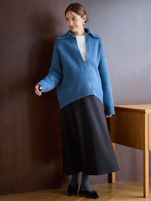 マタニティ スカート|【極暖】裏シャギーあったかフレアマキシスカート　マタニティ・授乳服【出産後も長く使える】|ブラック