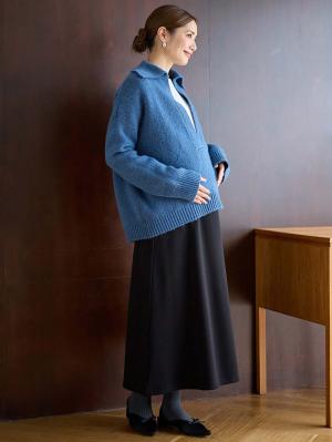 マタニティ スカート|【極暖】裏シャギーあったかフレアマキシスカート　マタニティ・授乳服【出産後も長く使える】|ブラック