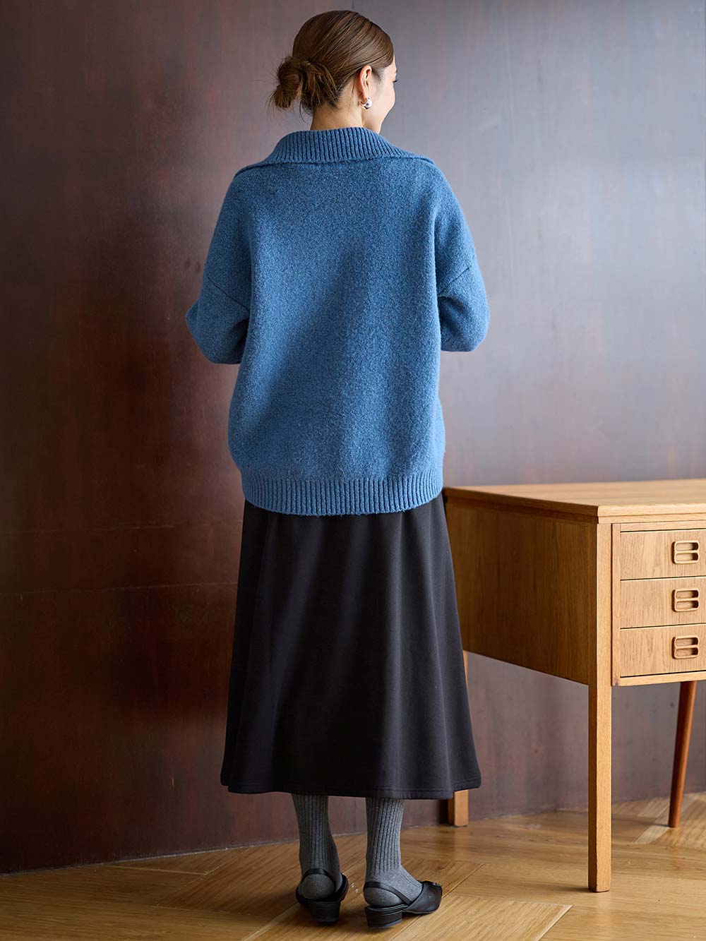 マタニティ スカート|【極暖】裏シャギーあったかフレアマキシスカート　マタニティ・授乳服【出産後も長く使える】|ブラック