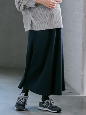 マタニティ スカート|【極暖】裏シャギーあったかフレアマキシスカート　マタニティ・授乳服【出産後も長く使える】|ネイビー