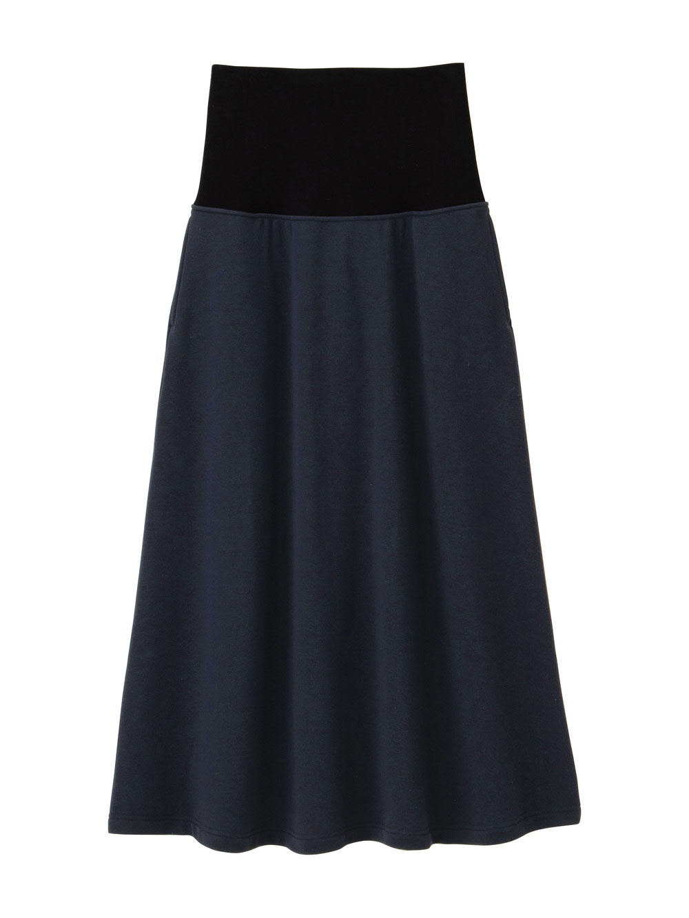 マタニティ スカート|【極暖】裏シャギーあったかフレアマキシスカート　マタニティ・授乳服【出産後も長く使える】|ネイビー