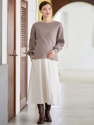 マタニティ スカート|【極暖】裏シャギーあったかフレアスカート　マタニティ・授乳服【出産後も長く使える】|アイスベージュ