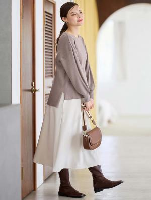 マタニティ スカート|【極暖】裏シャギーあったかフレアスカート　マタニティ・授乳服【出産後も長く使える】|アイスベージュ