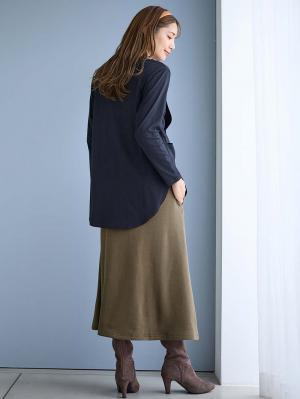 マタニティ スカート|【極暖】裏シャギーあったかフレアスカート　マタニティ・授乳服【出産後も長く使える】|カーキ
