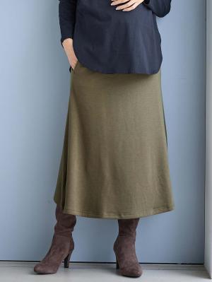 【極暖】裏シャギーあったかフレアスカート　マタニティ・授乳服【出産後も長く使える】10116