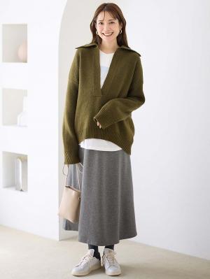 マタニティ スカート|【極暖】裏シャギーあったかフレアスカート　マタニティ・授乳服【出産後も長く使える】|杢チャコール