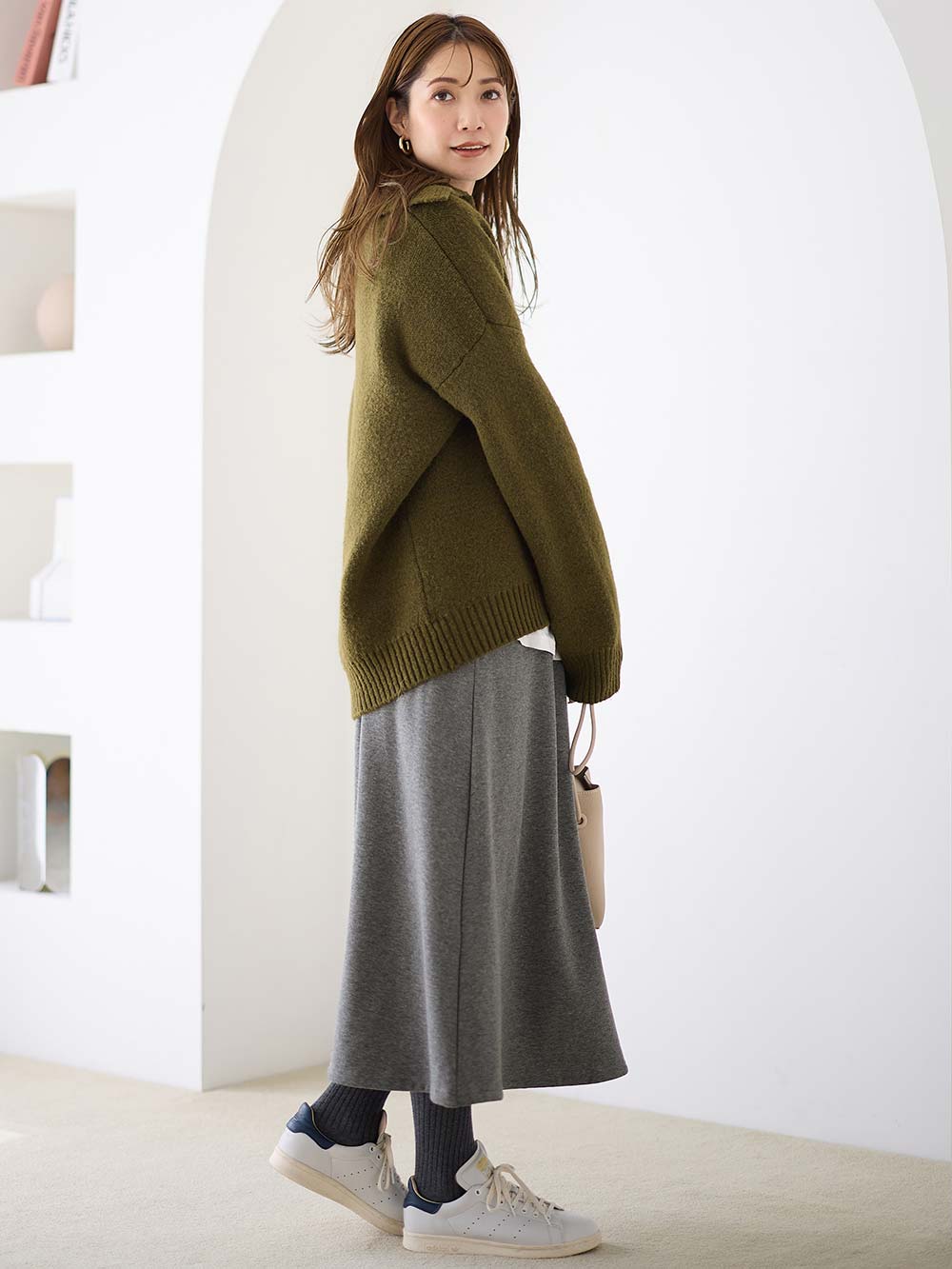 マタニティ スカート|【極暖】裏シャギーあったかフレアスカート　マタニティ・授乳服【出産後も長く使える】|杢チャコール