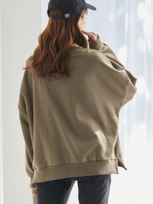 マタニティ トップス|【極暖】裏シャギーロゴスウェット　マタニティ・授乳服【出産後も長く使える】