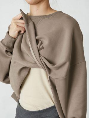 マタニティ トップス|【極暖】裏シャギーロゴスウェット　マタニティ・授乳服【出産後も長く使える】