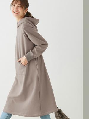 【極暖】裏シャギーパーカーあったかワンピース　マタニティ・授乳服10118