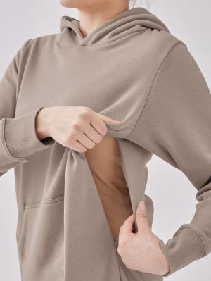 マタニティ ワンピース|【極暖】裏シャギーパーカーあったかワンピース　マタニティ・授乳服